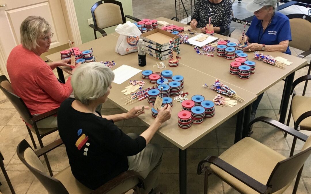 Made in the USA: Terraces’ Artists & Crafters Create Special July 4th Gifts for Assisted Living Residents