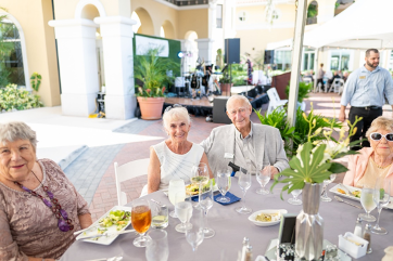 The terraces at Bonita Springs residents eating outside