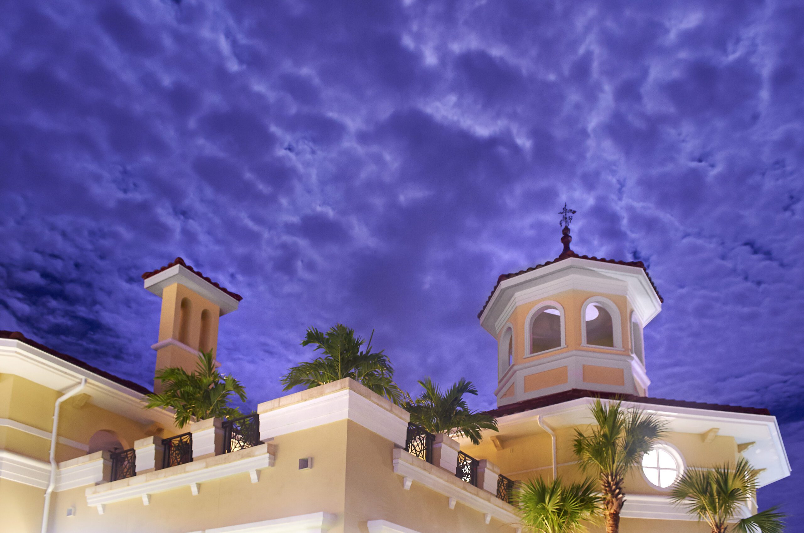 The Terraces at Bonita Springs exterior during a stormy day